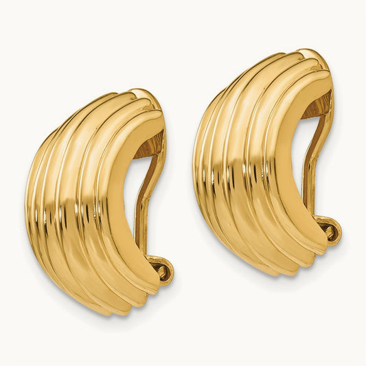 Omega Clip Non-pierced Earrings, 14K