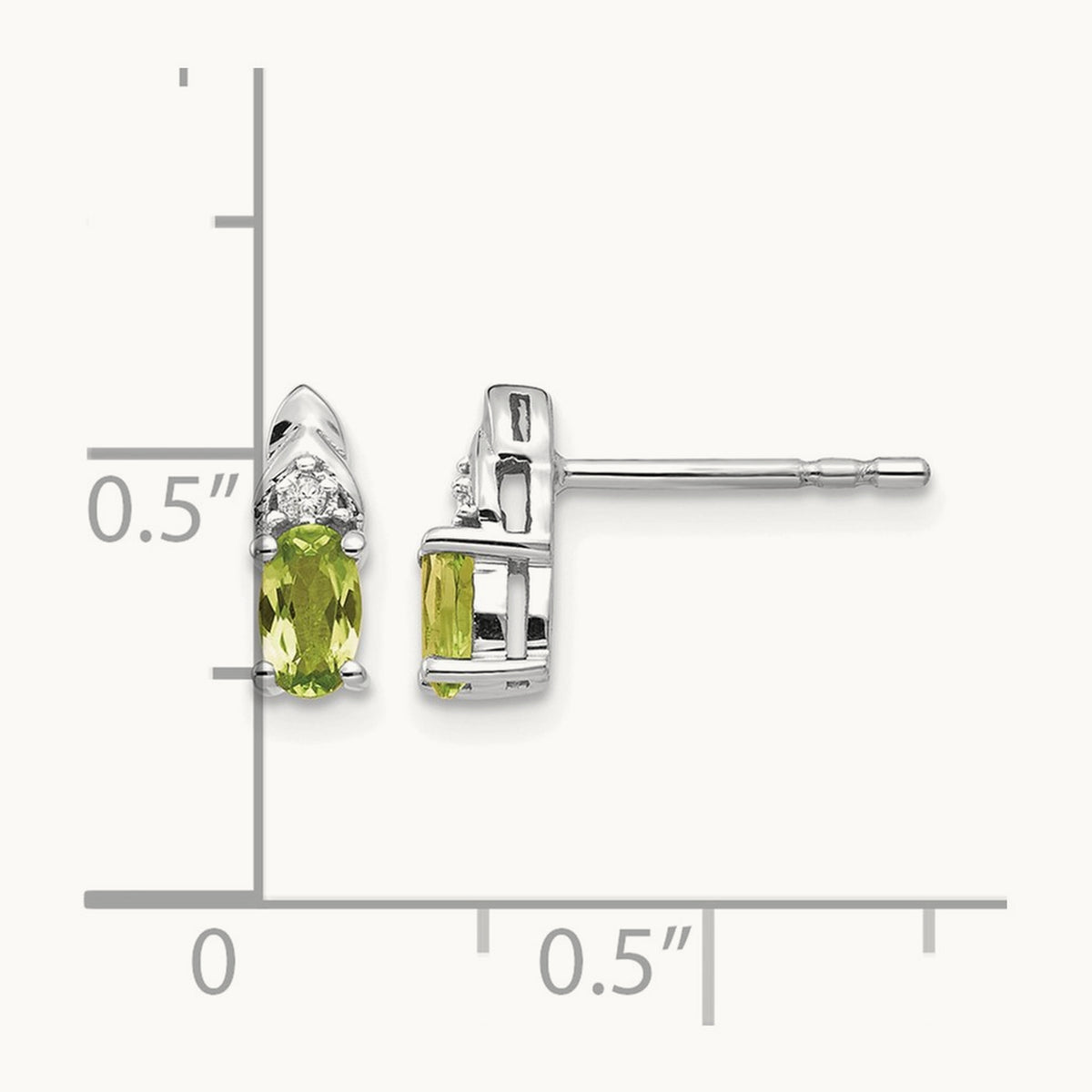Peridot and Diamond Post Earrings — photo set