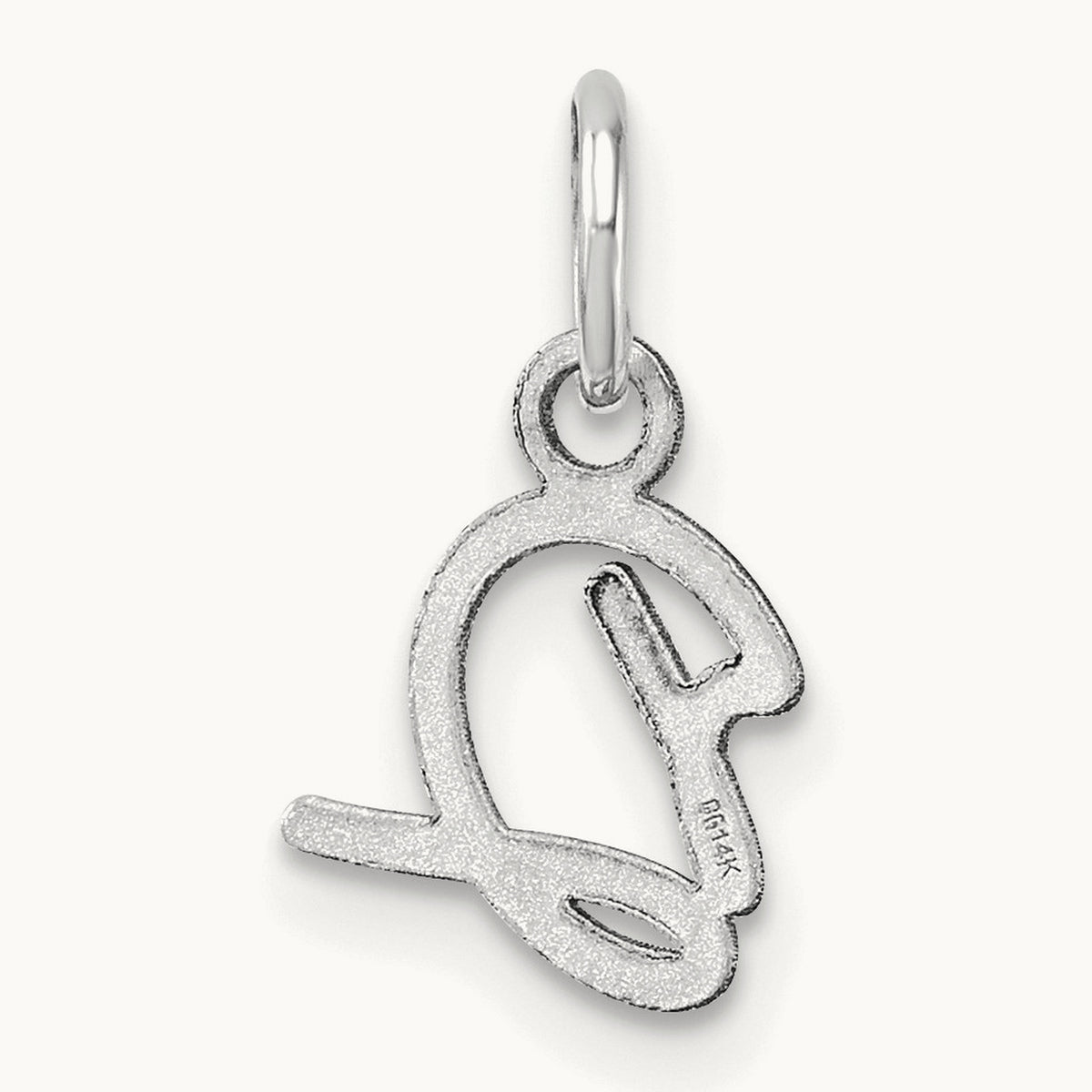 Uppercase Initial Charm — 14K White Gold, D