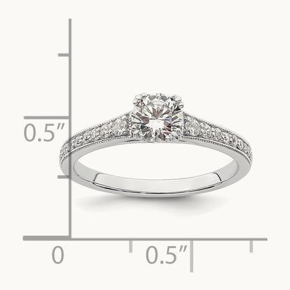 1/2ct Round Semi-Mount Engagement Dia Ring, 14K White Gold