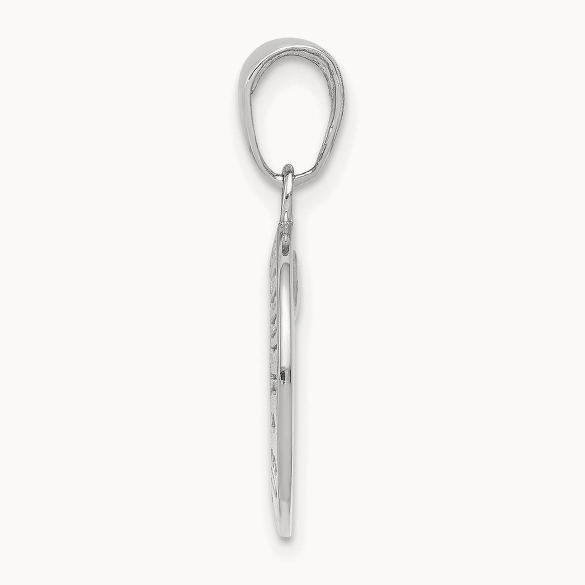Saint Christopher Medal Charm, 15mm wide in 14K White Gold