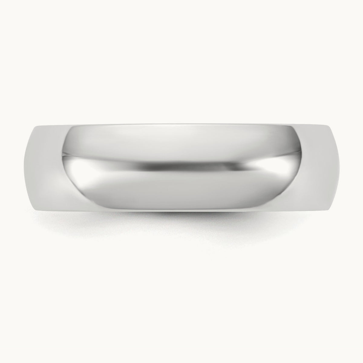 Lightweight Half Round Band, 5.5mm, 10K White Gold