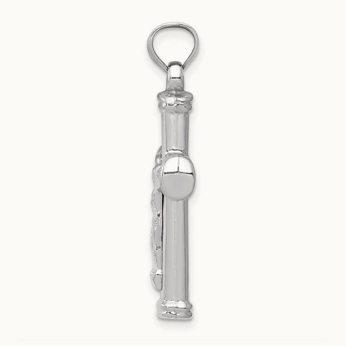 Reversible Crucifix Pendant — 14K White Gold, 35mm