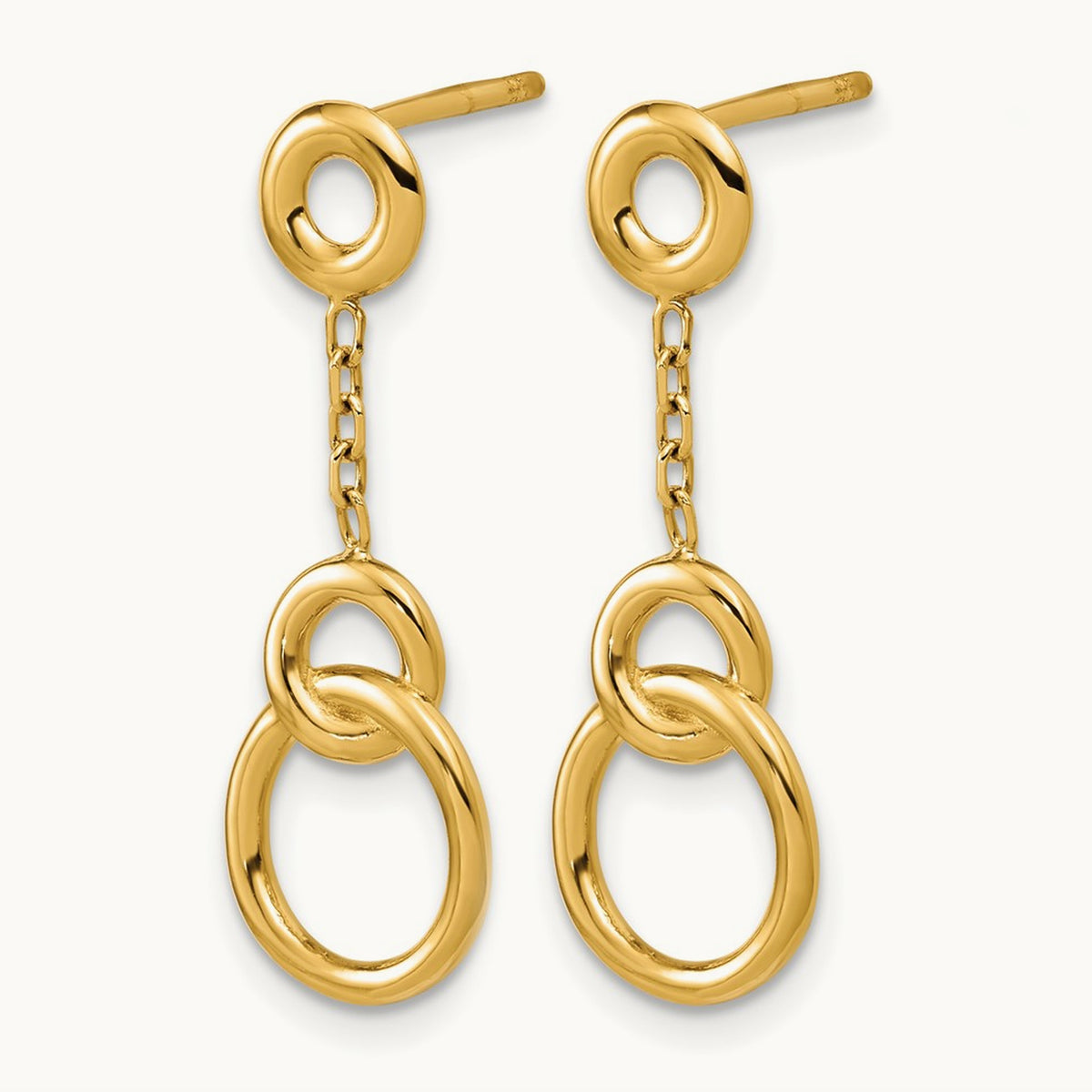 Polished Circle Dangle Post Earrings — Leslie's — photo set