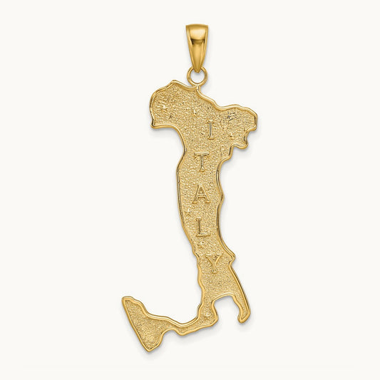 Large Map with ITALY Pendant, 14K