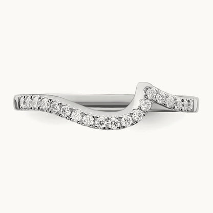 Diamond Contoured Wedding Band, 14K White Gold