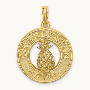 CHARLESTON Pineapple Charm, 14K