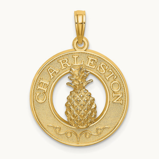CHARLESTON Pineapple Charm, 14K