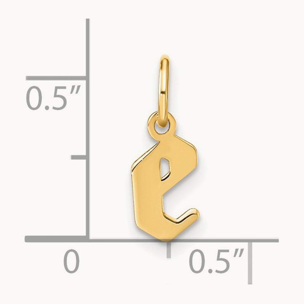 Lowercase Initial Pendant, 14K Yellow Gold