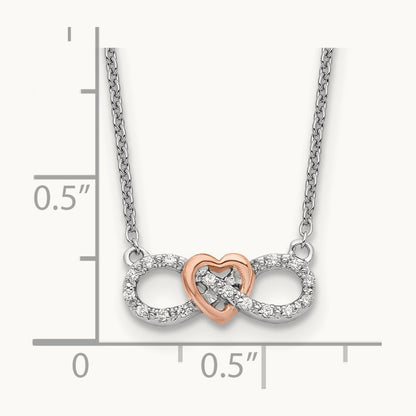 Infinity Heart Necklace, 0.05 ct tw Lab-Grown Diamond