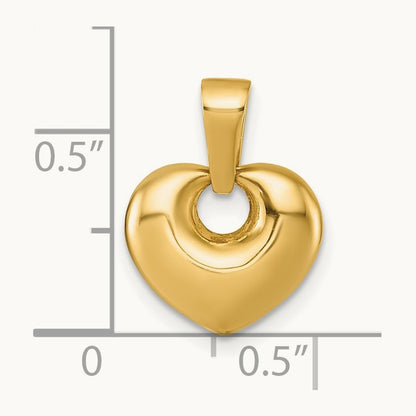 Polished Puffed Heart Pendant, 14K