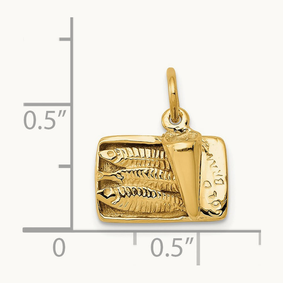3D Sardine Can Charm, 14K