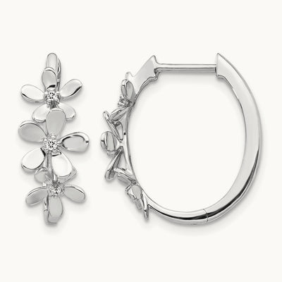 Diamond Earrings, 14K White Gold