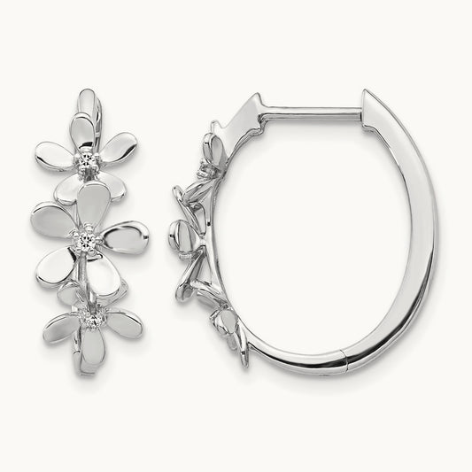 Diamond Earrings, 14K White Gold