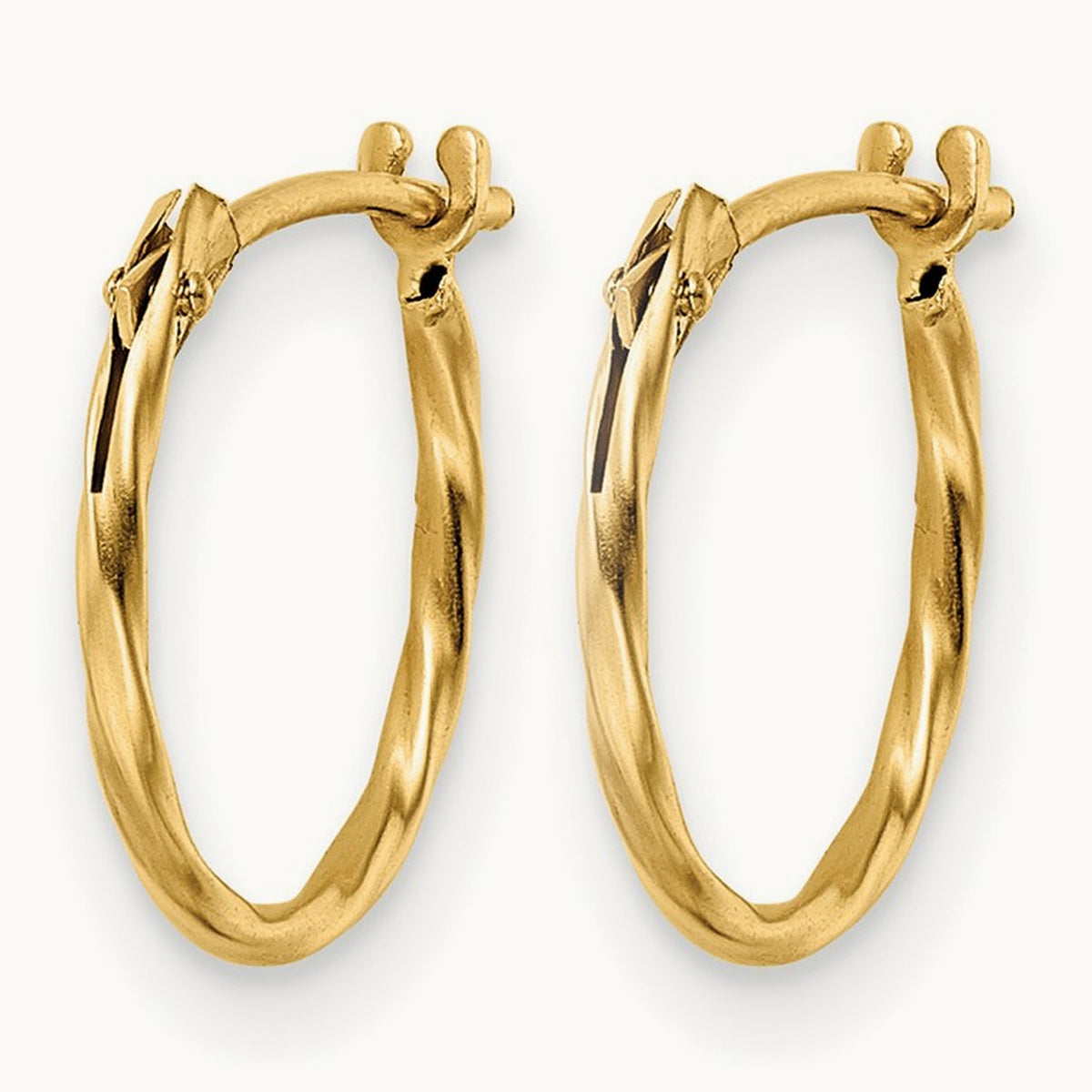 Madi K Polished Twisted Hoop Earrings, 14K