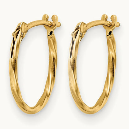 Madi K Polished Twisted Hoop Earrings, 14K