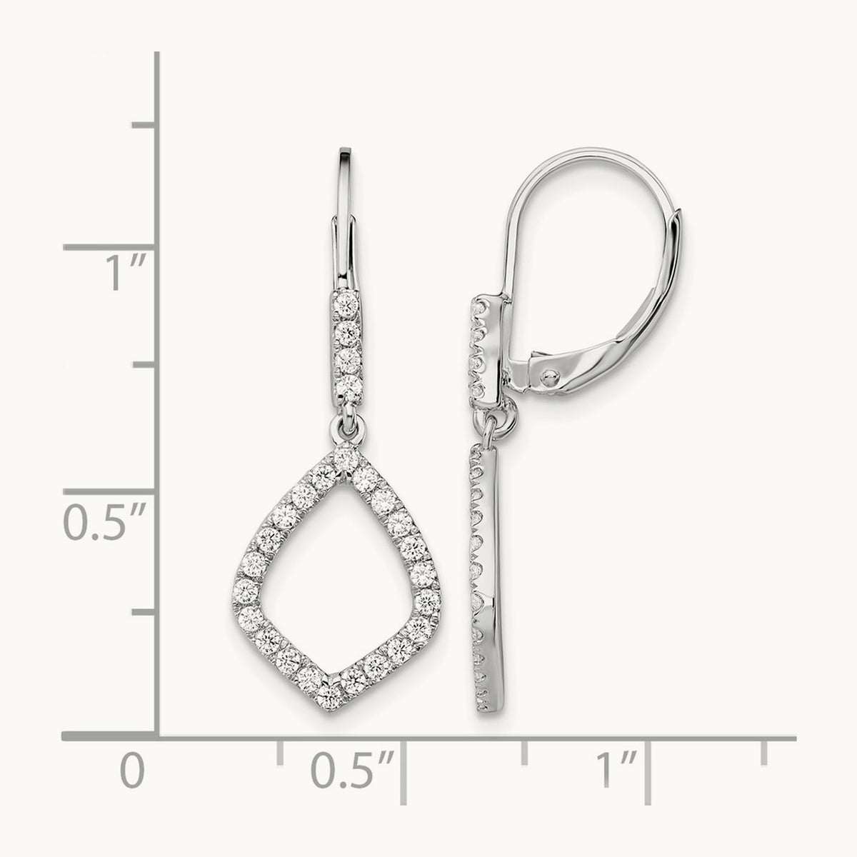 Dangle Leverback Earrings, 0.50-0.75 ct tw Lab-Grown Diamond
