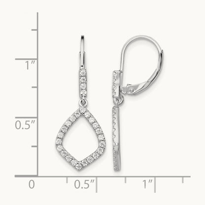 Dangle Leverback Earrings, 0.50-0.75 ct tw Lab-Grown Diamond