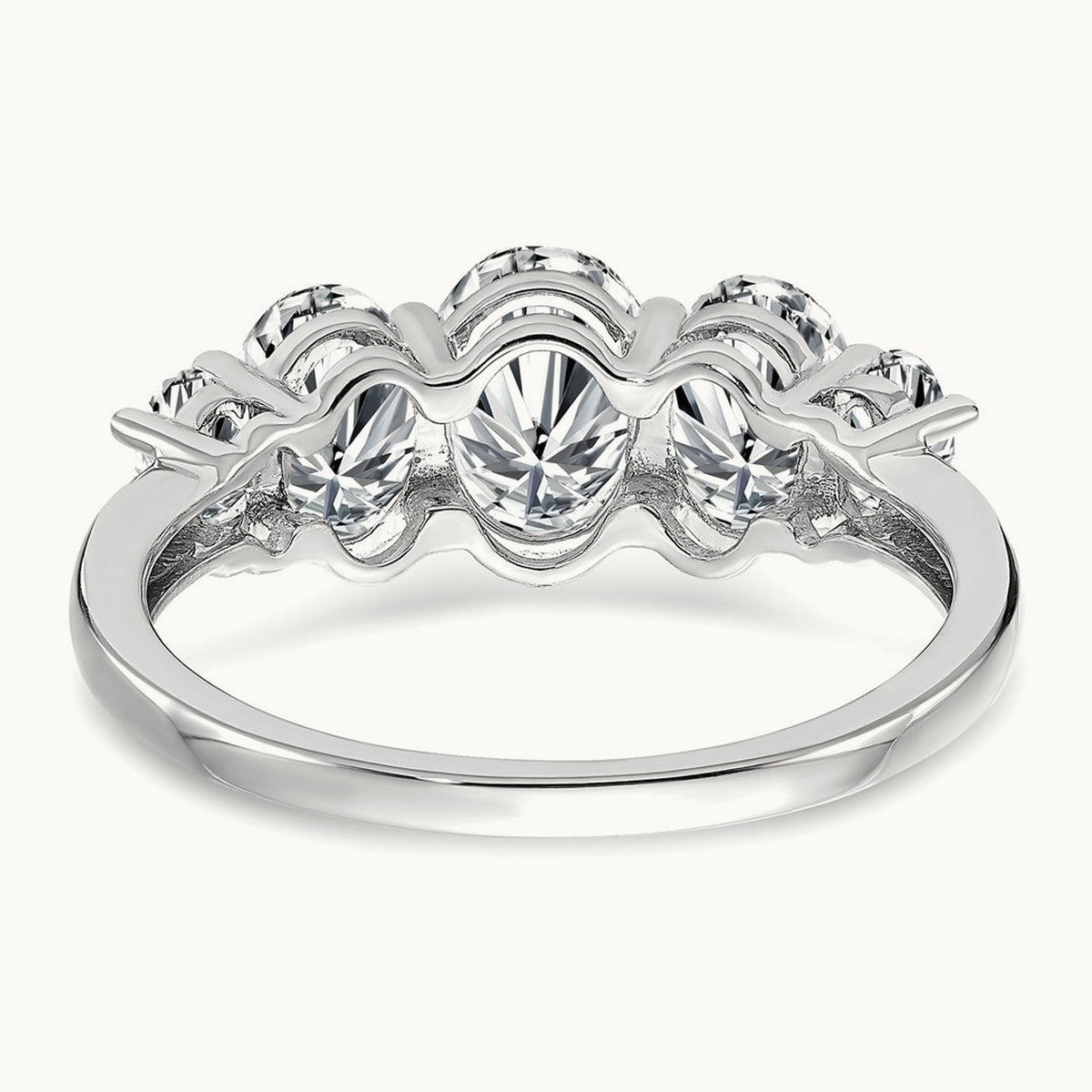 5 Stone Band, 3.50 ct tw Lab-Grown Diamond — 14K White Gold