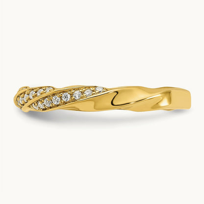 Complete Twisted Diamond Wedding Band, 14K