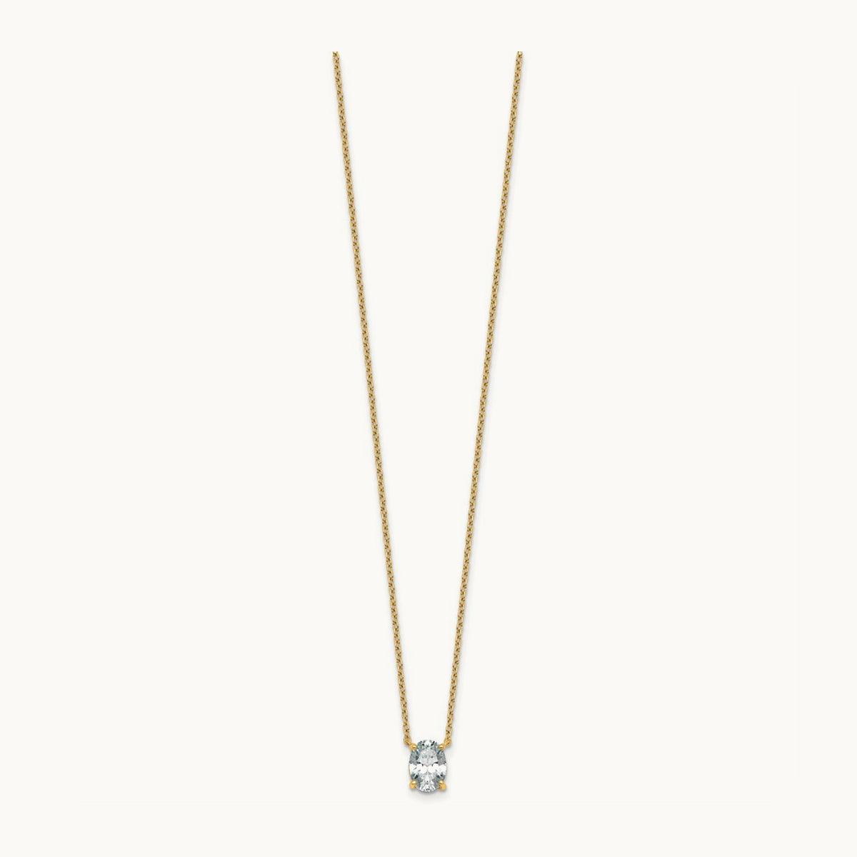 Oval Pendant Necklace, 0.25-4.00 ct tw Lab-Grown Diamond — 1 ct, 14K Yellow Gold
