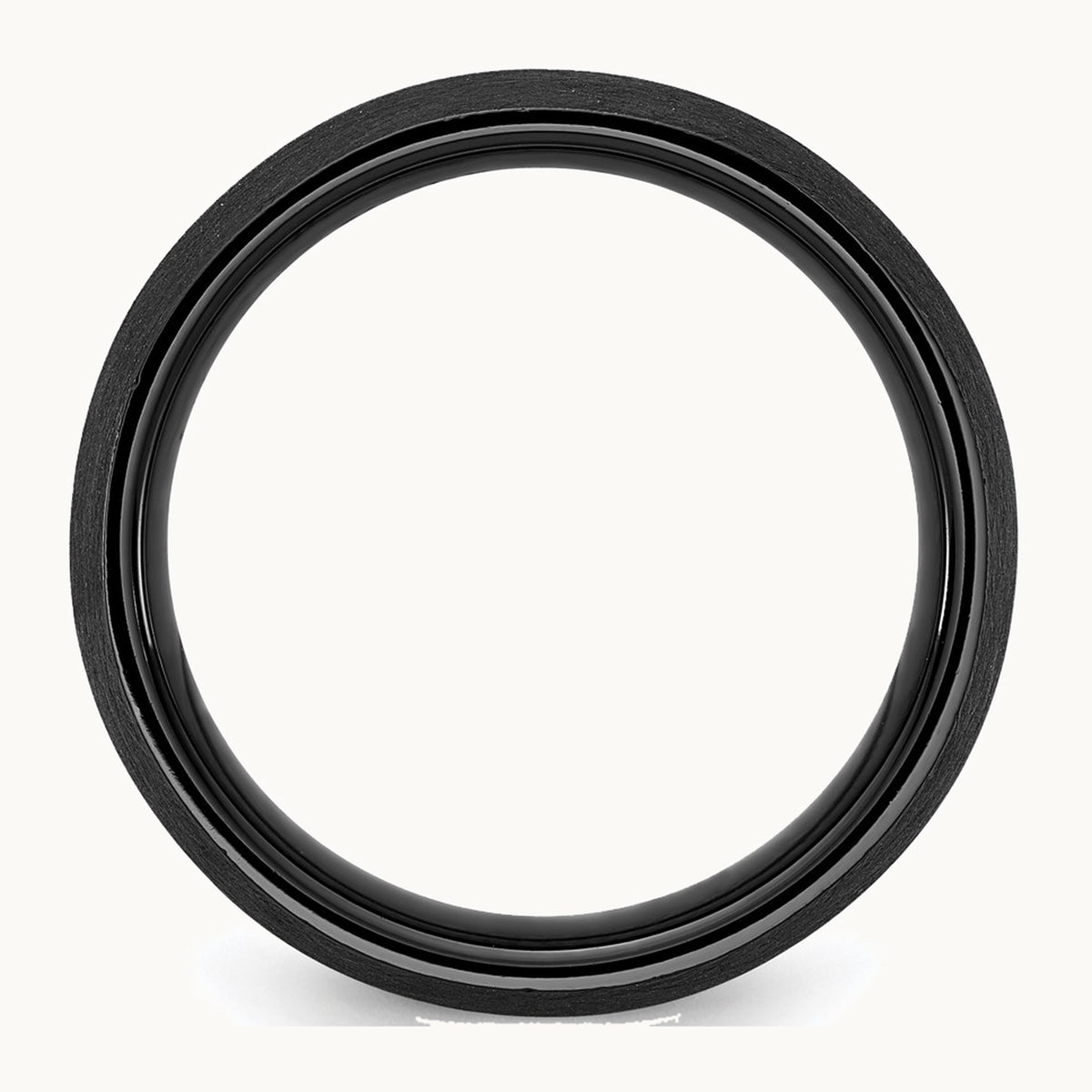 Ceramic Black Scratch Finished with Yellow IP-plated Center 8mm Band