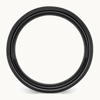 Ceramic Black Scratch Finished with Yellow IP-plated Center 8mm Band