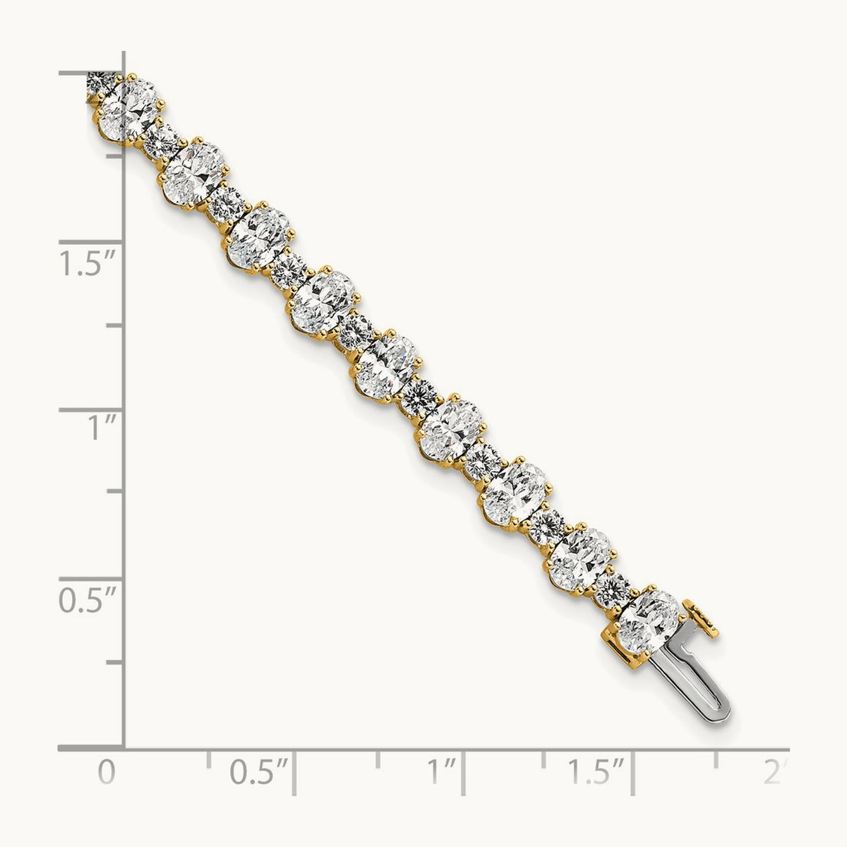 Oval/Round Tennis Bracelet, 11.00 ct tw Lab-Grown Diamond — 14K Yellow Gold