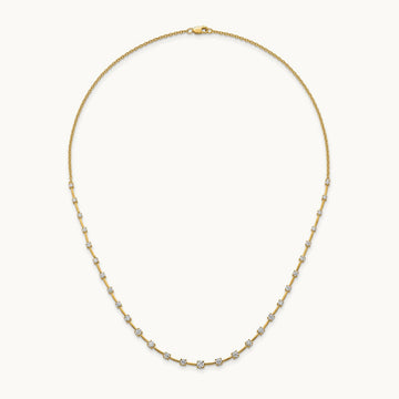 Fashion Tennis Necklace, 2.00 ct tw Lab-Grown Diamond — 14K Yellow Gold