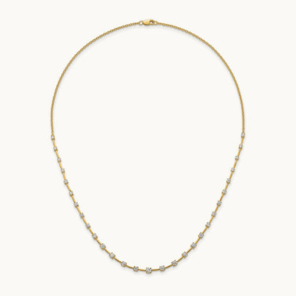Fashion Tennis Necklace, 2.00 ct tw Lab-Grown Diamond — 14K Yellow Gold