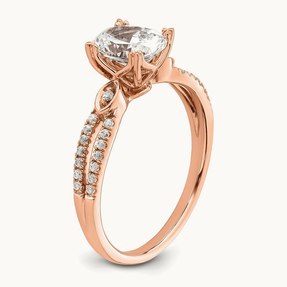 Oval Semi-Mount Engagement Ring — 1 ct, 7