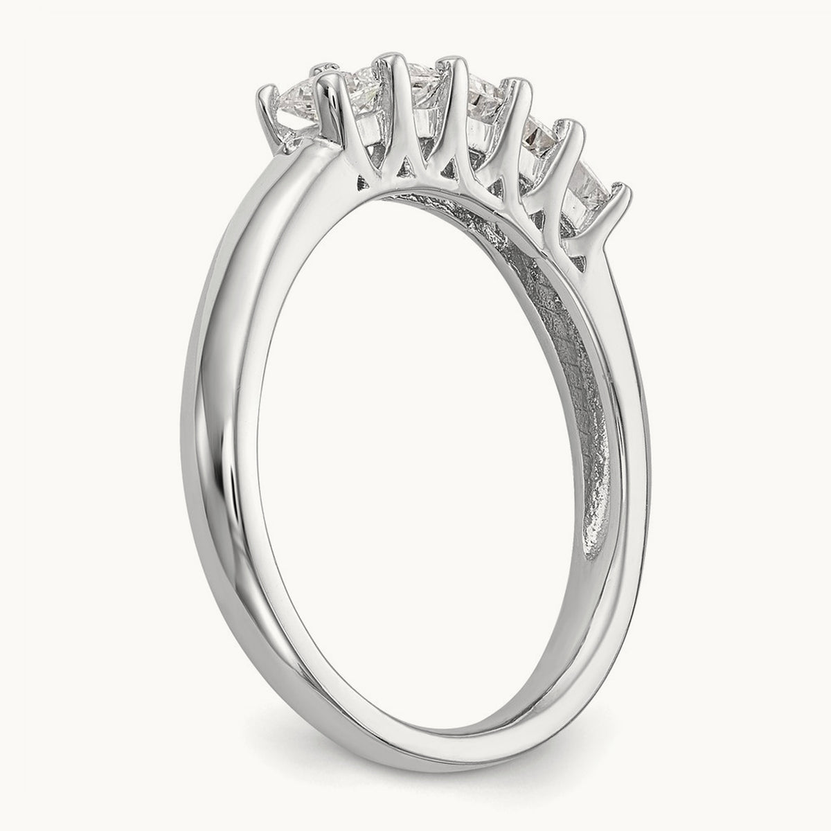 Princess-Cut 5-Stone Band — 7/8 ct, 7
