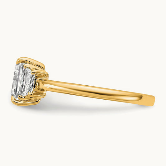 Radiant & Trapezoid Engagement Ring, 1.25-4.00 ct tw Lab-Grown Diamond — 1 3/8 ct, 14K Yellow Gold