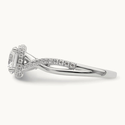 Halo Round Semi-Mount Engagement Ring, 0.25 ct tw