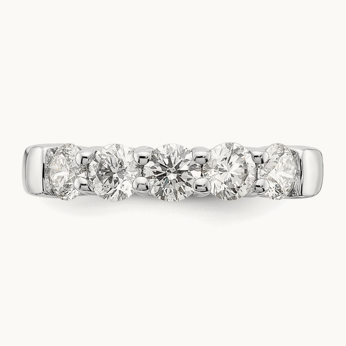 5-Stone Diamond Band, 14K White Gold