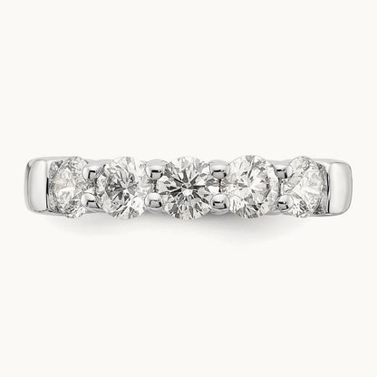 5-Stone Diamond Band, 14K White Gold