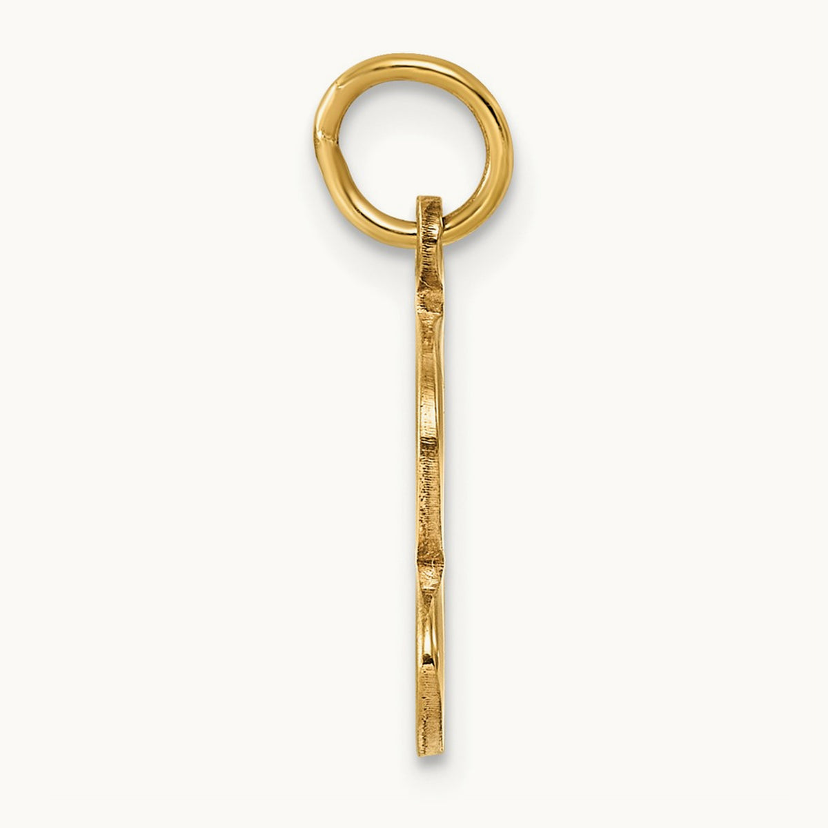 Diamond-cut Initial Charm — 14K Yellow Gold, S