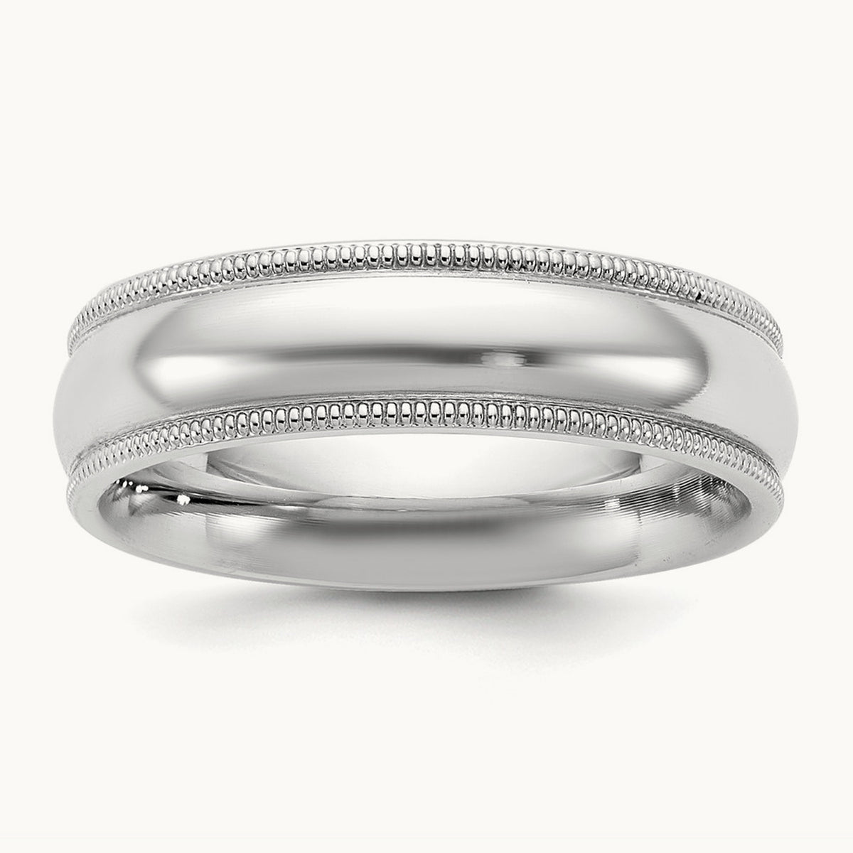 Milgrain Comfort Fit Band — 14K White Gold, 5.5mm