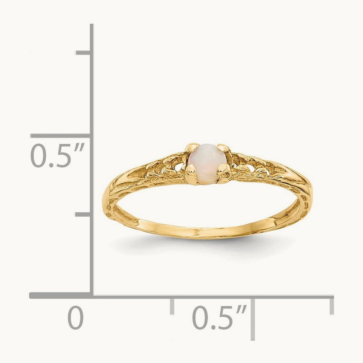 Madi K Opal Birthstone Baby Ring, 3mm, 14K