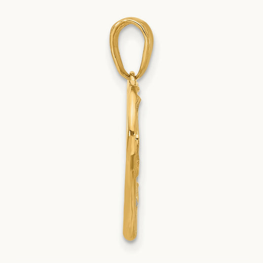 D/C Mother and Child Hands in Heart Pendant, 14K with White Rhodium