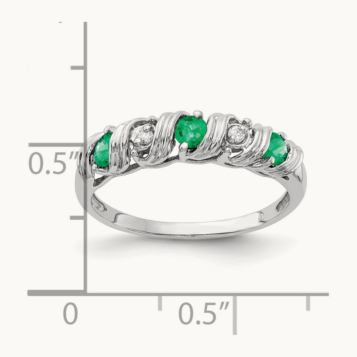 Emerald AA Diamond ring — 14K White Gold