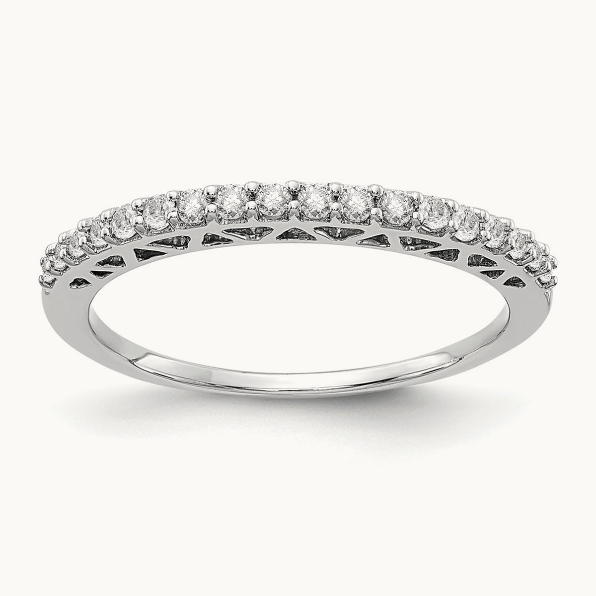 Wedding Band, 0.25 ct tw Lab-Grown Diamond — 14K White Gold