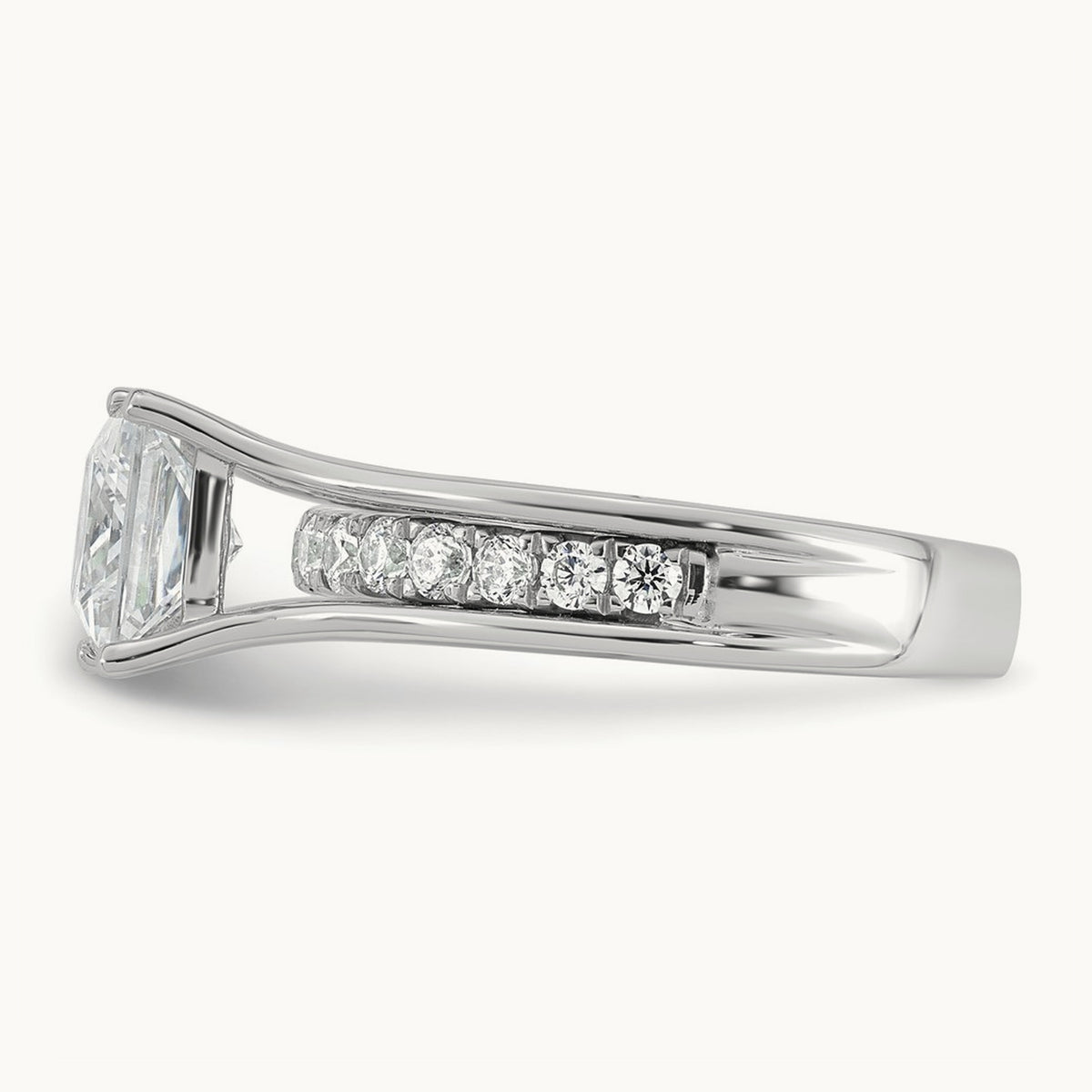 Princess Engagement Ring, 1.75-3.00 ct tw Lab-Grown Diamond — 2 1/2 ct, 14K White Gold