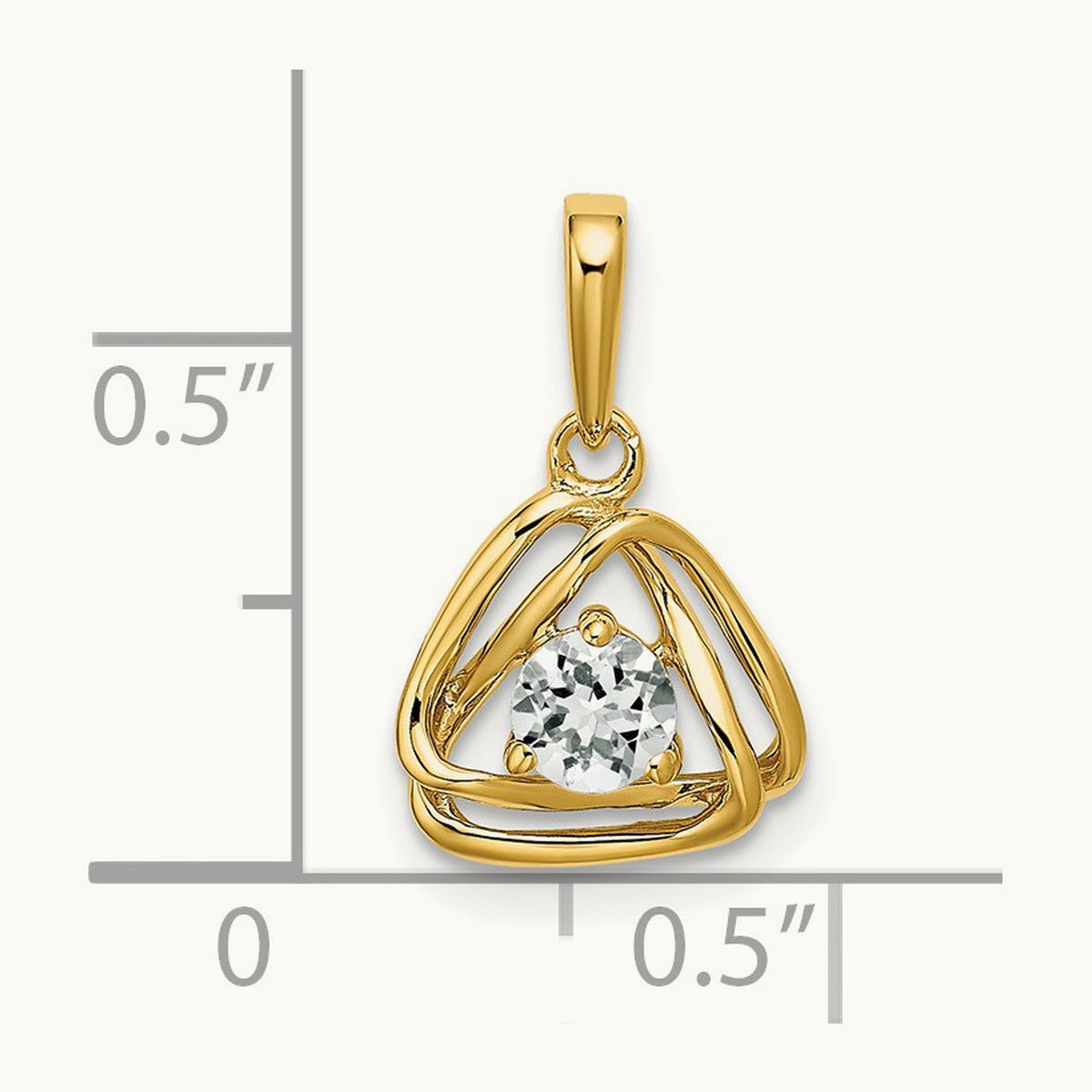 Topaz Triangle Pendant — 14K Yellow Gold
