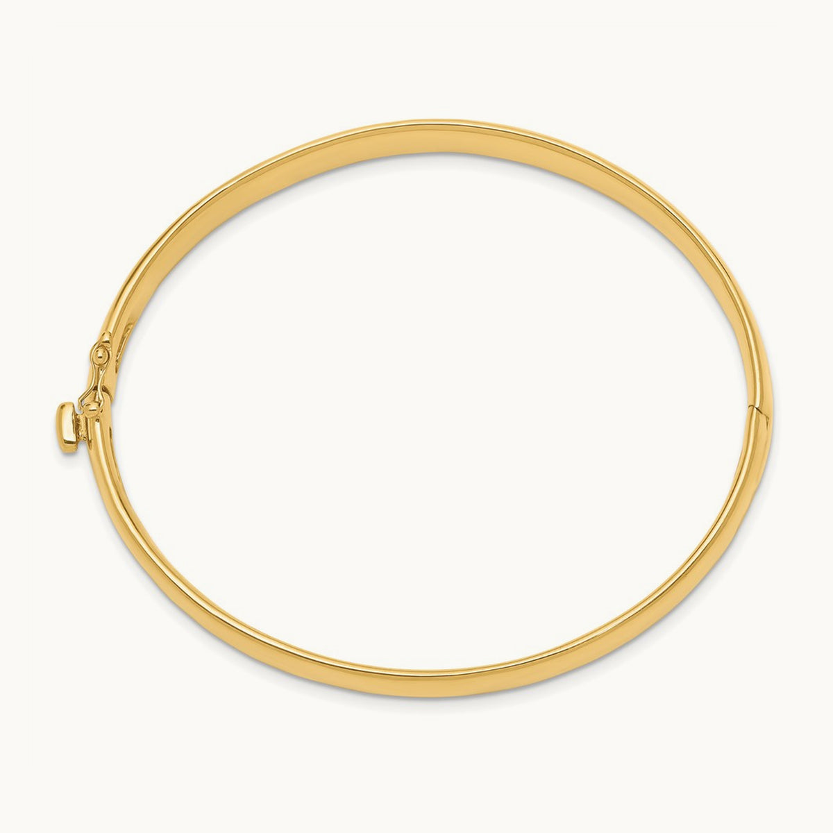 Polished Solid Hinged Bangle — 6.4mm