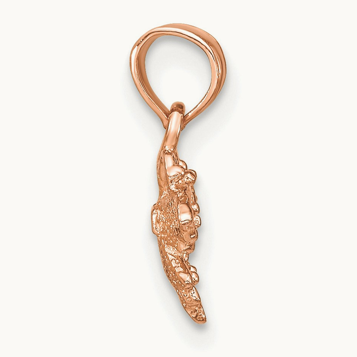 Textured Mini Butterfly Charm — 14K Rose Gold