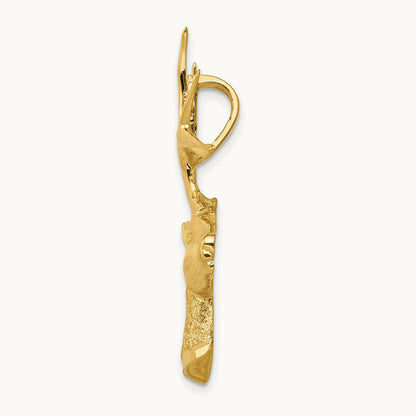 Laser Cut Deer Charm, 14K