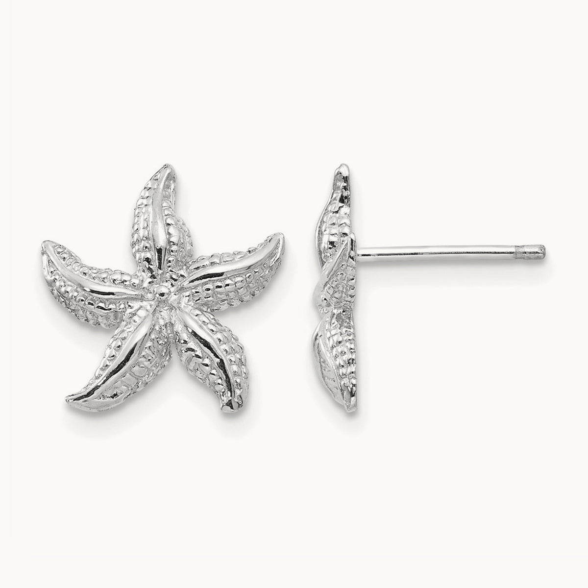 Starfish Earrings — 14K White Gold