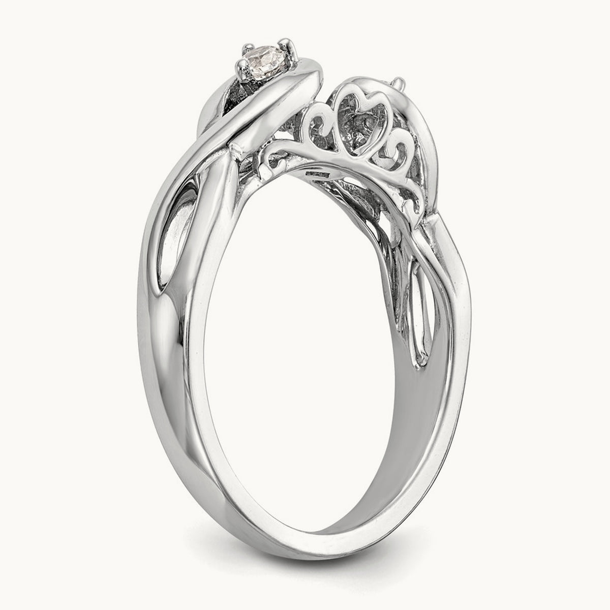 Peg Set Semi-Mount Infinity Engagement Ring — 1/10 ct, 7