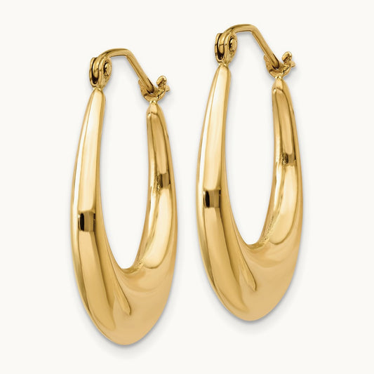 Polished Hoop Earrings, 14K